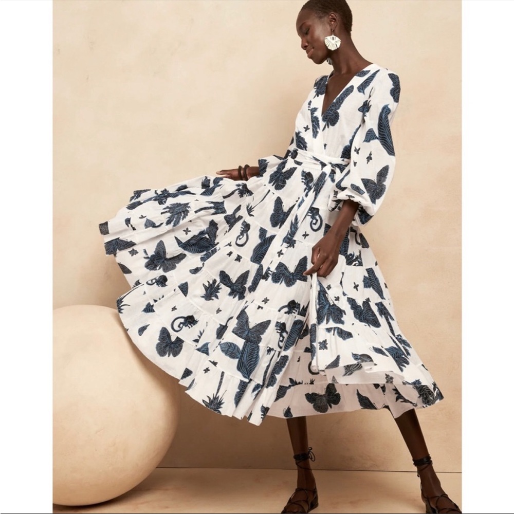 Banana Republic Wrap Butterfly Dress Size 10